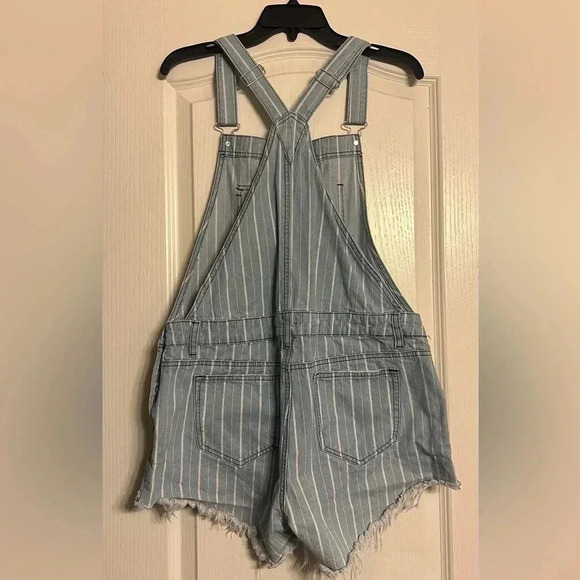 Striped Denim Overalls - Picture 2 of 2